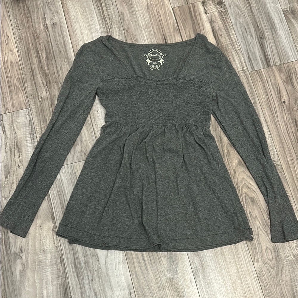 Gray Long Sleeve Women's Top